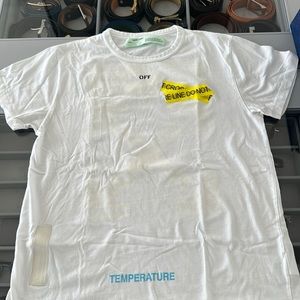 Authentic 2018 Off White caution tape t shirt over sized